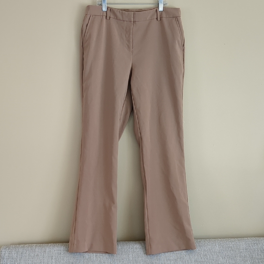 10 Anne Klein Tan Pants Solid Basic Office Career Workwear